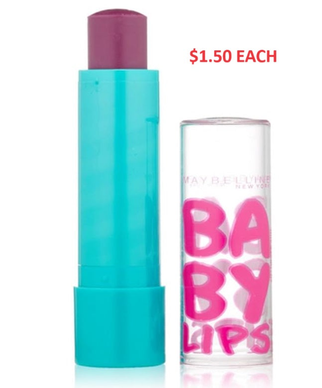 Wholesale – MAYBELLINE GRAPEVINE Beauty Bulk - $1.50 BABY MOISTURIZING LIP BALM LIPS Wholesale